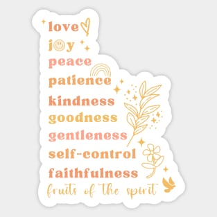 Fruits Of The Spirit - Bible Verse Christian Quote Sticker